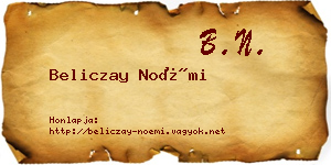 Beliczay Noémi névjegykártya